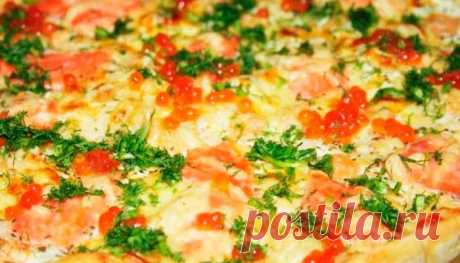 Пицца с креветками и слабосоленой семгой | Fresh-Recipes
