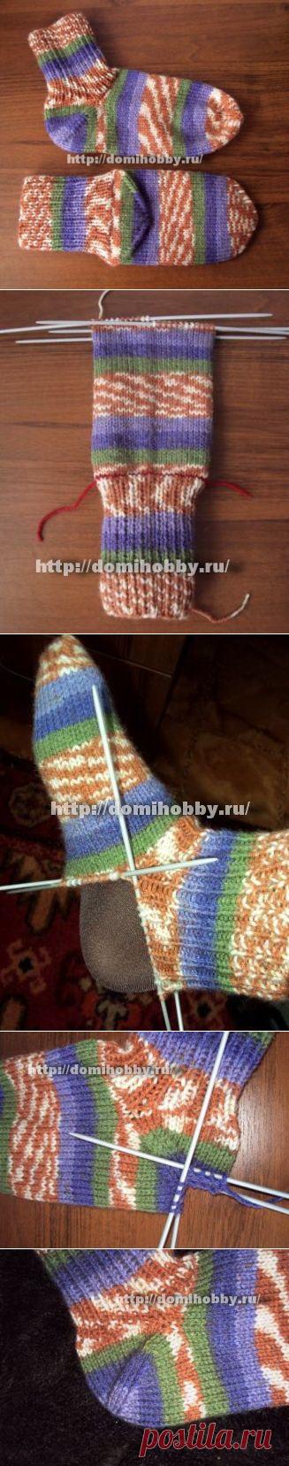 Вязание носков с отдельной пяткой