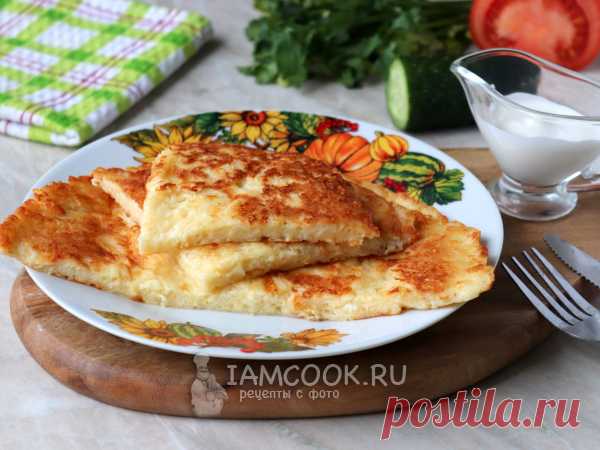 Ленивые хачапури на сметане с сыром на сковороде