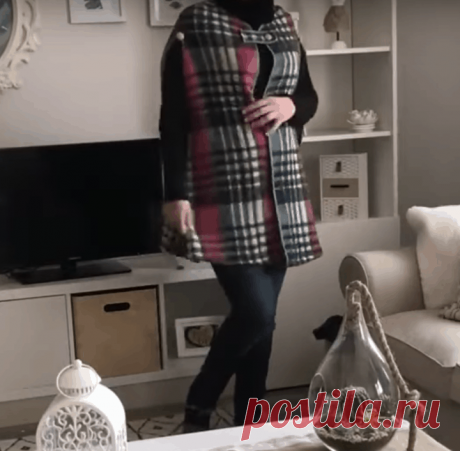 Очень теплая и уютная вещица из обычного пледа