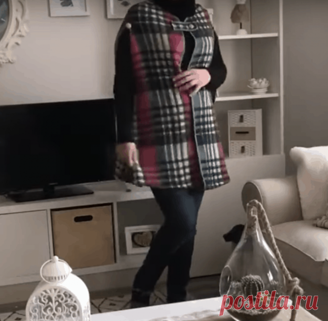 Очень теплая и уютная вещица из обычного пледа