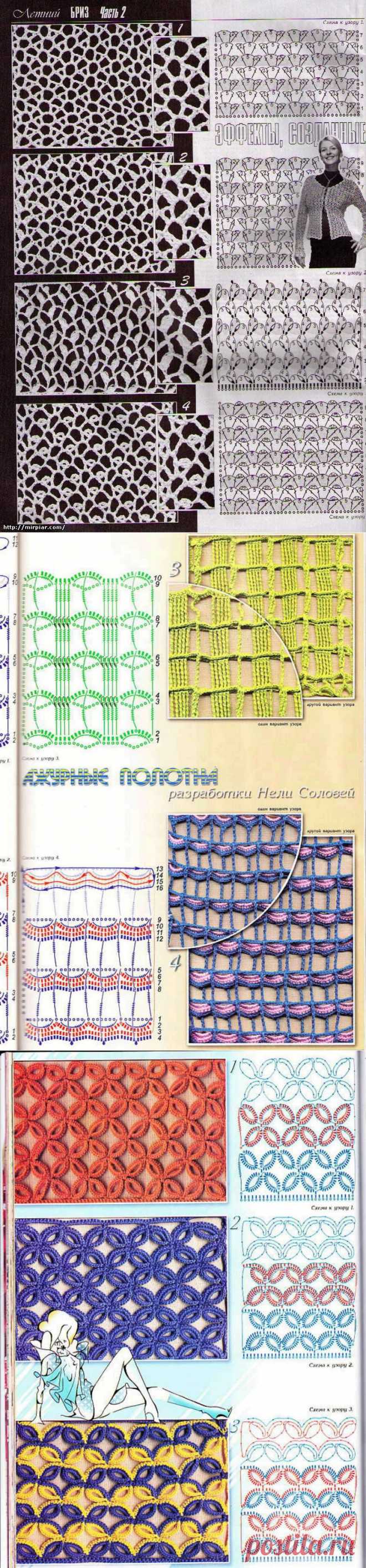 Сетка крючком – схемы вязания сеток