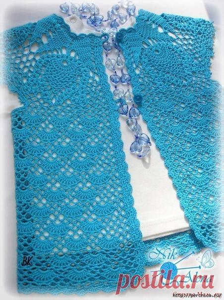 Болеро *Тюльпаны* для девочки связанное крючком


Использованы ниточки COCO от VITA ( 100% мерс. хлопок, 240м/50гр, цвет 3878), крючок №2. Вязан на возраст 2,5 - 3 года, расход пряжи примерно 2 целых мотка и совсем немного от 3-его.