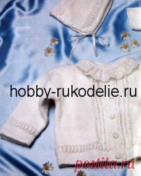 Хобби (рукоделие своими руками): вышивка, вязание » Архив блога » Белые жакет, шапочка и башмачки – вязание спицами для детей