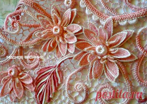 Цветок лотос в ирландском кружеве - Crochet - Modnoe Vyazanie