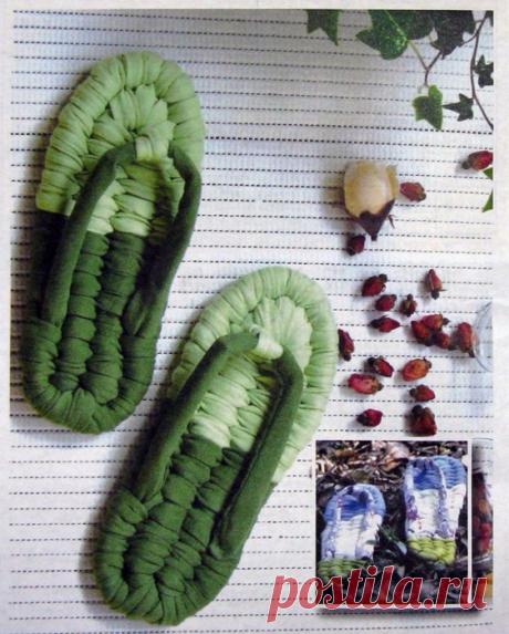 Как сплести вьетнамки для дома