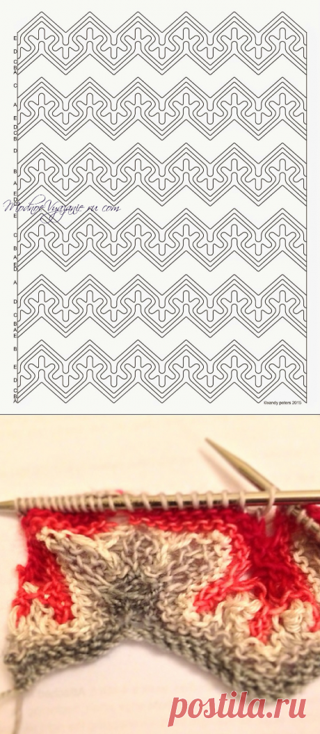 Шарф *Fox Paws* узором лисьи лапки без протяжек - Модное вязание