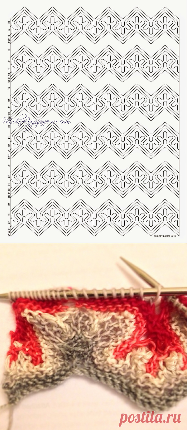 Шарф *Fox Paws* узором лисьи лапки без протяжек - Модное вязание