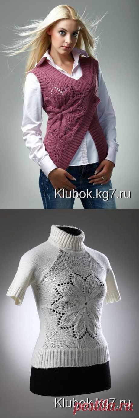 Оригинальный жилет спицами