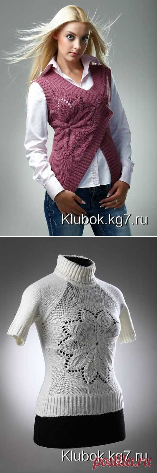 Оригинальный жилет спицами