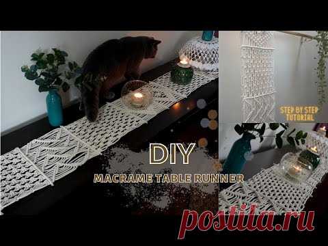 Diy an elegant macrame table runner with some basic macrame knots | Step by step | by Him Macrame - YouTube