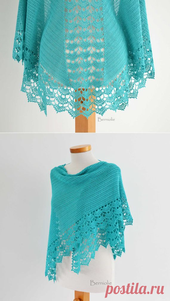 SPRING Crochet shawl pattern pdf от BernioliesDesigns на Etsy