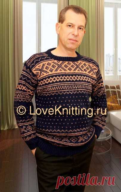 Пуловер со скандинавским узором