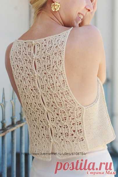 Топ/майка Filigree Cami от Marzena Koaczek. Спицы. - ВЯЗАНАЯ МОДА+ ДЛЯ НЕМОДЕЛЬНЫХ ДАМ - Страна Мам