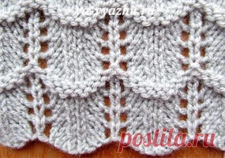 Ажурные узоры: волнистый узор спицами | Вязальное настроение...