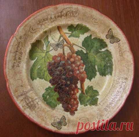 Декупаж старой тарелки