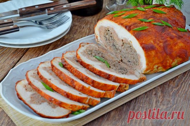 курица со свининой, грибами и фасолью...