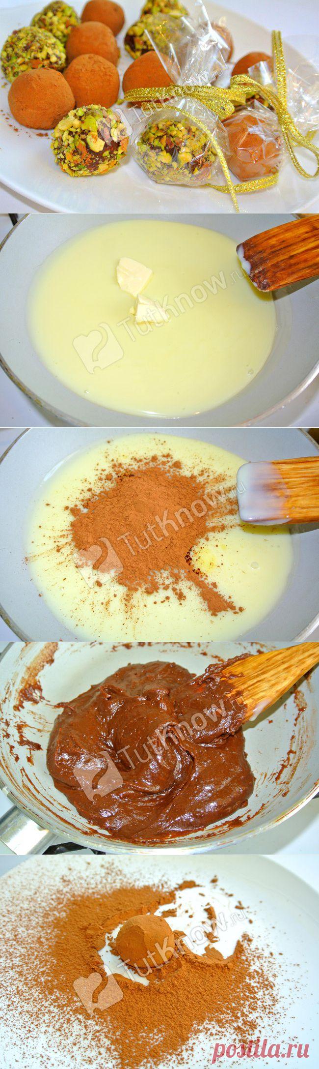 Домашние шоколадные трюфели на сгущёнке. Рецепт с фото пошаговый