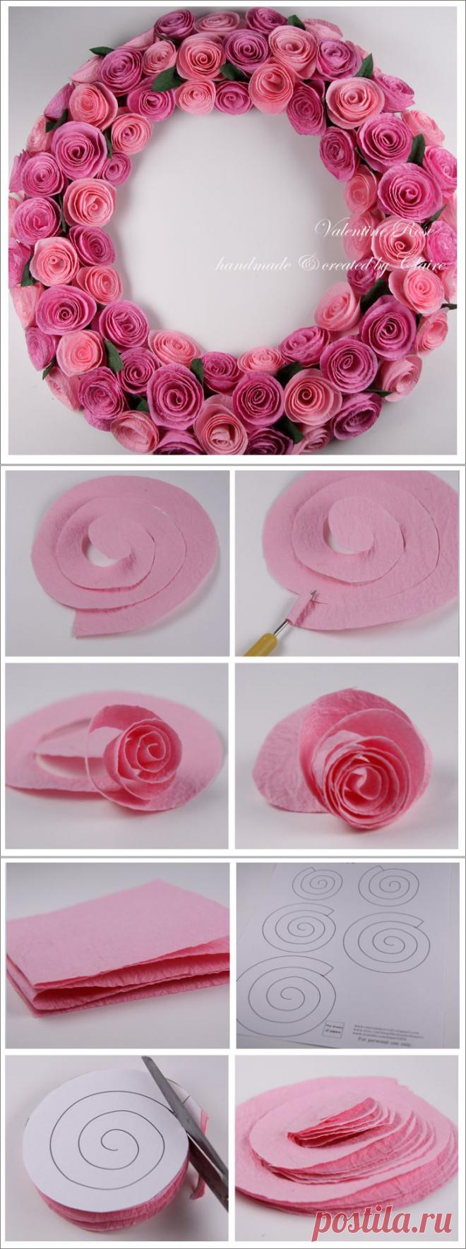 Спиральные розы из бумаги. Мастер-класс.