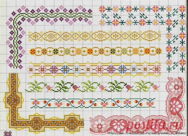 УГОЛКИ,БОРДЮРЫ КРЕСТОМ ДЛЯ СКАТЕРТЕЙ,САЛФЕТОК,РУШНИКОВ