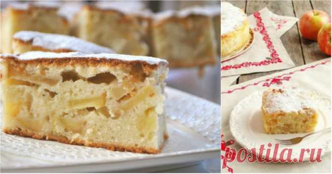 Заливной пирог с яблоками