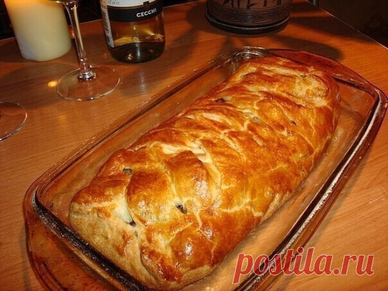 Пирог с мясом и грибами