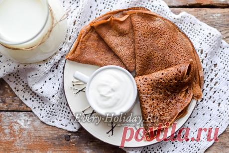 Блинчики шоколадные на молоке, рецепт с фото