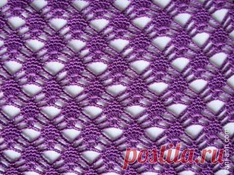 Сиреневый, ажурный узор крючком (beautiful pattern to crochet) (узор#20) - YouTube