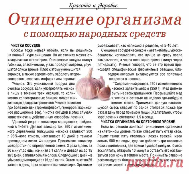 Очищение организма с помощью народных средств