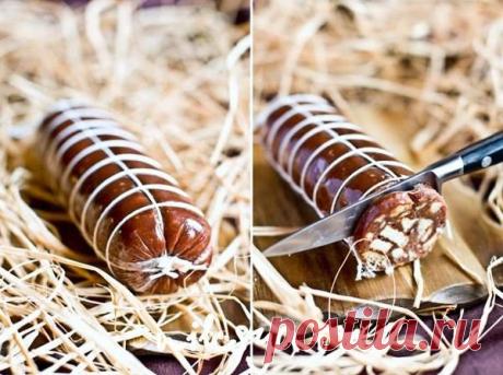 Шоколадная колбаса с кэробом.