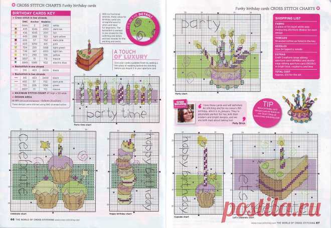 Журнал The World of Cross Stitching "Funky birthday cards" chart
5082х3507