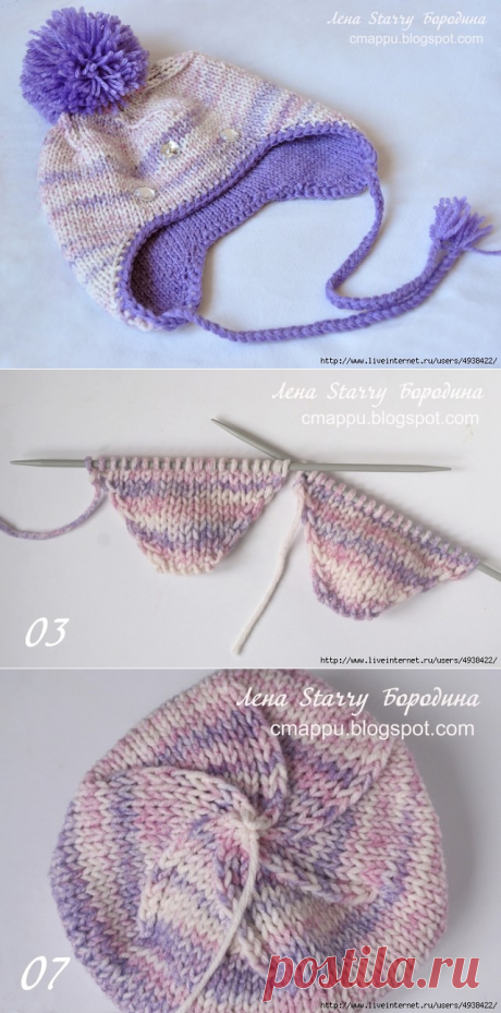 ДЕТСКАЯ ЗИМНЯЯ ДВОЙНАЯ ШАПОЧКА С УШКАМИ СПИЦАМИ (Уроки и МК по ВЯЗАНИЮ) | Журнал Вдохновение Рукодельницы