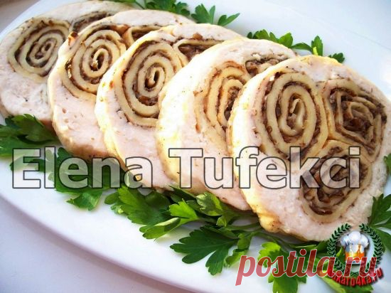 Рецепты | Блины | Куриный рулет «Шанталь»