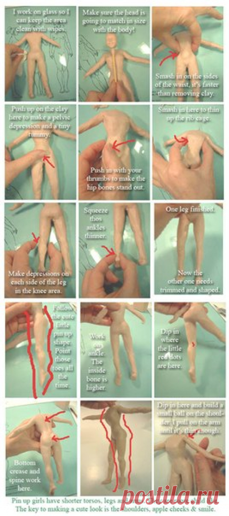ПРОЦЕСС ЛЕПКИ КУКЛЫ ИЗ ПОЛИМЕРНОЙ ГЛИНЫ | 19 фотографий