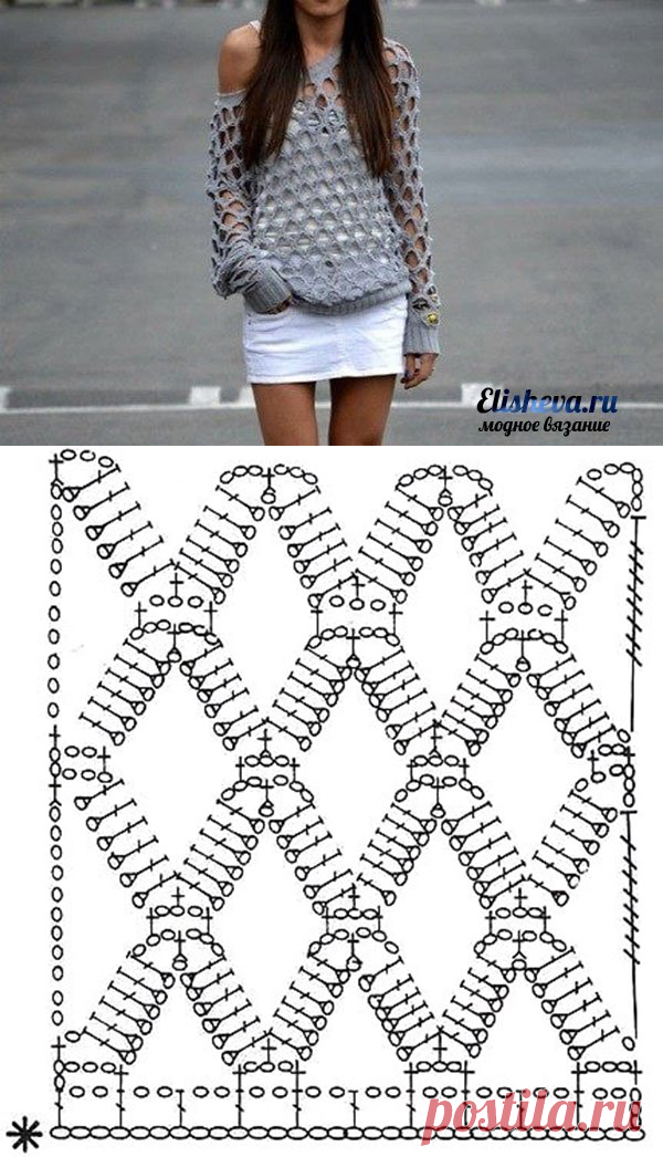 Кофта-сетка вязаная крючком | Блог elisheva.ru