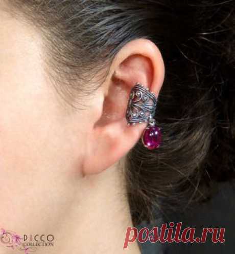 Кафф &quot;Викторианская эпоха&quot;кафф с подвеской рубина.