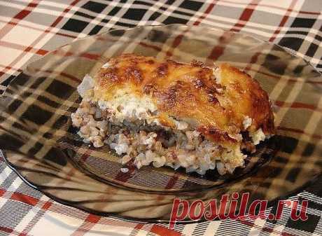 Курица, запеченная с гречкой
