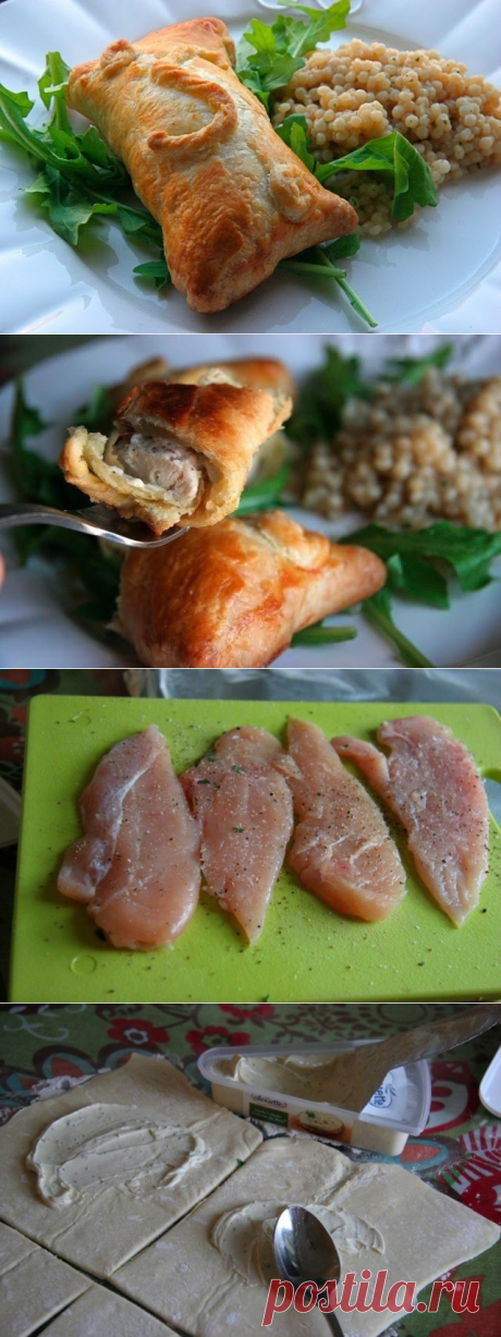 Пирожки с курицей и сливочным сыром