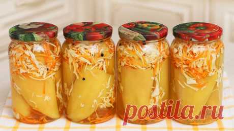 Фаршированный перец на зиму получается хрустящим и очень вкусным. | Елена Семерикова. РЕЦЕПТЫ | Дзен
