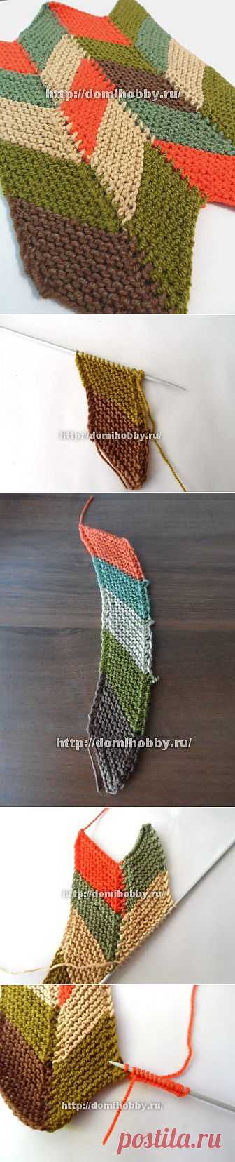 Цветной узор для вязания спицами.