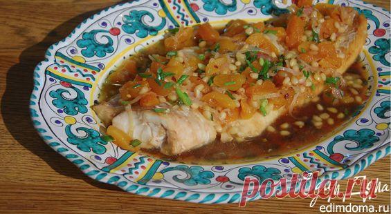 Треска в кленовом сиропе под соусом из кураги