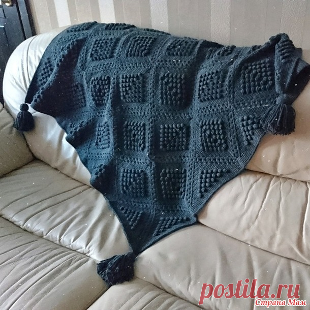 . Детский плед цвета антрацит; - Все в ажуре... (вязание крючком) - Страна Мам