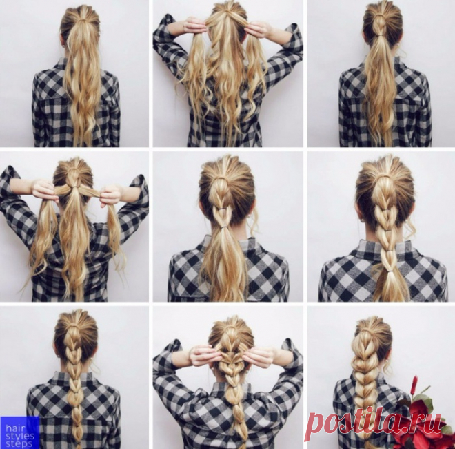 Коса на резинках (Diy) / Прически / ВТОРАЯ УЛИЦА