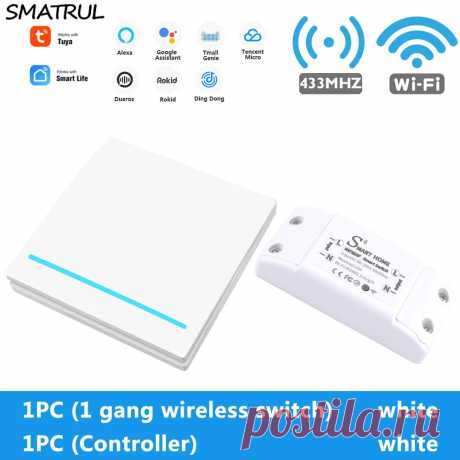 SMATRUL 433MHZ Wireless Wifi Smart Switch Timing Alexa Voice Controller Work Wit - US$16.99