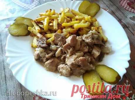 Мясо тушеное "Нежное" с грибами в медленноварке Китфорт 212 - рецепт с фото на Хлебопечка.ру