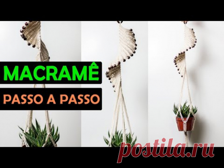 SUPORTE DE PLANTAS EM MACRAMÊ PASSO A PASSO | SUPORTE ESPIRAL | #macrame #macrameparainiciantes - YouTube 8 ПРОВОДА ИЗМЕРЕНИЕМ 3,40 М КАЖДЫЙ. * 1 ПРОВОД ДЛИНОЙ 50 СМ. - Бусины / бусины - ДОПОЛНИТЕЛЬНО. - КОЛЬЦО ________________________ КОНЕЧНЫЙ РАЗМЕР ПРОЕКТА: 75 СМ; диаметр шнура -  3 мм.