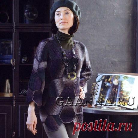 Джемпер из плотных мотивов