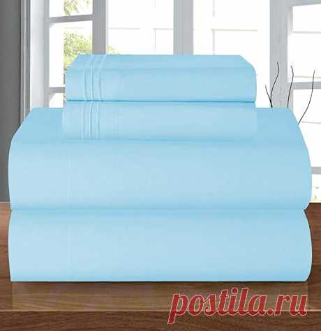 Amazon.com: Elegant Comfort Luxury Soft 1500 Thread Count Egyptian 4-Piece Premium Hotel Quality Wrinkle Resistant Bedding Set, All Around Elastic Fitted Sheet, Deep Pocket up to 16inch, Twin/Twin XL, Aqua : Everything Else