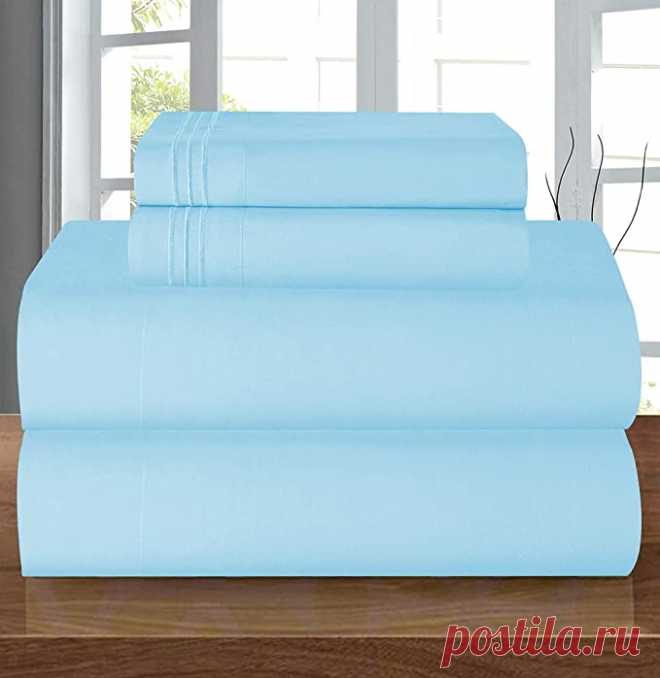 Amazon.com: Elegant Comfort Luxury Soft 1500 Thread Count Egyptian 4-Piece Premium Hotel Quality Wrinkle Resistant Bedding Set, All Around Elastic Fitted Sheet, Deep Pocket up to 16inch, Twin/Twin XL, Aqua : Everything Else