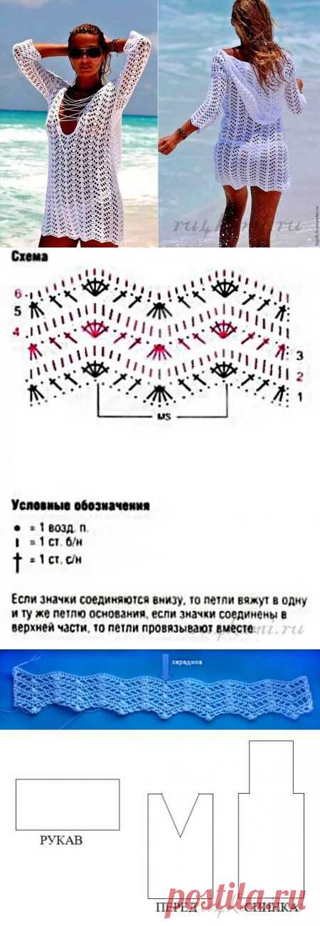 Туника крючком «Королева пляжа» » Сайт "Ручками" - делаем вещи своими руками
